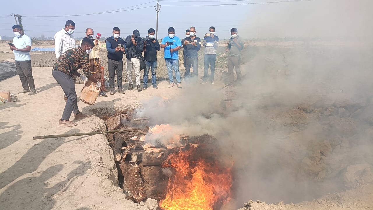 Nagaon police destroyed drugs worth 17.5 crore rupees