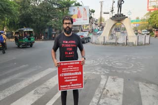 Delhi Kiran Verma welcomed in Dhanbad on foot tour of India for blood donation